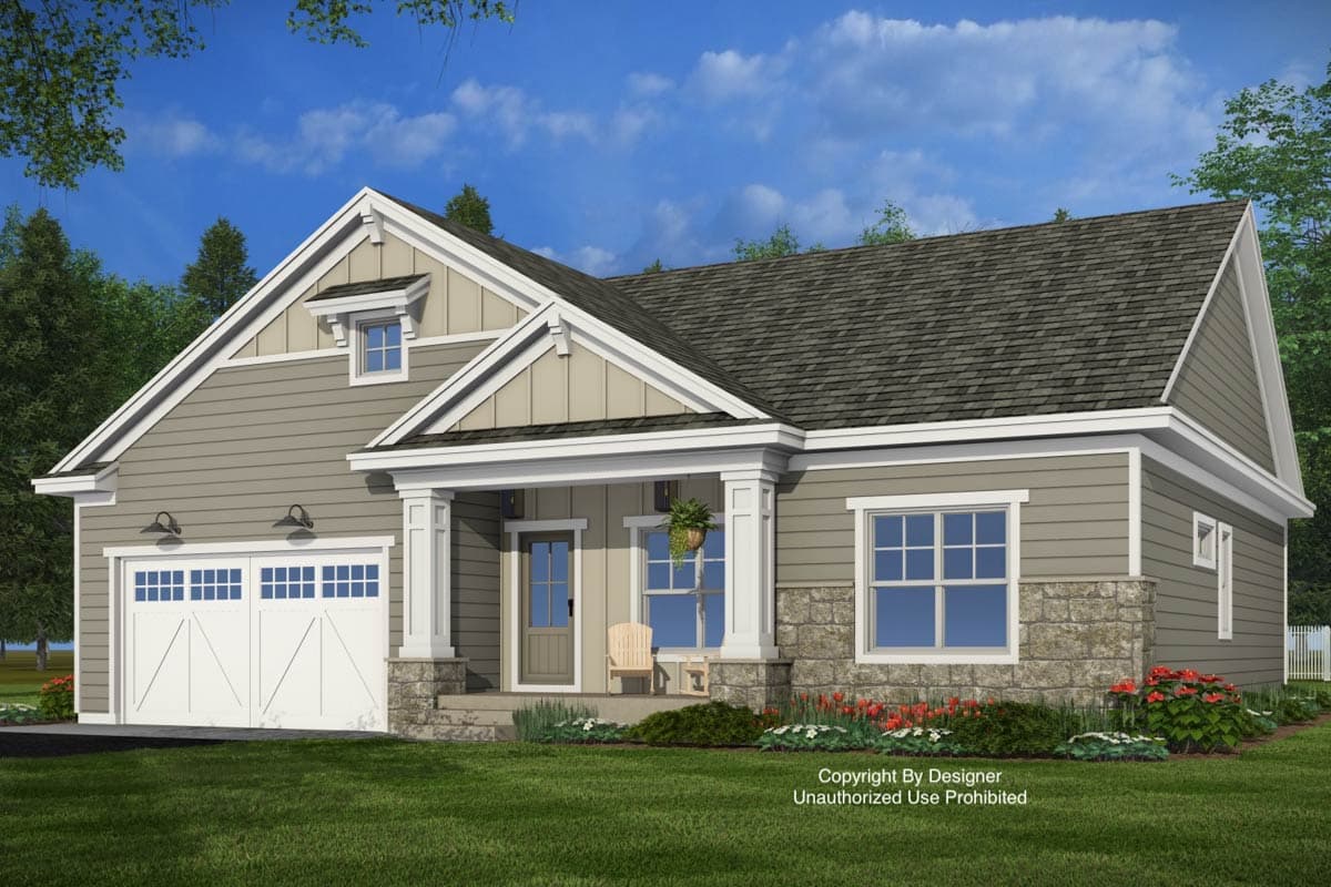 Plan 140050RK: Modern Farmhouse House Plan: 2-3 Beds, Flex Room, Covered Porch - Image #6 - Modern Farmhouse, New American