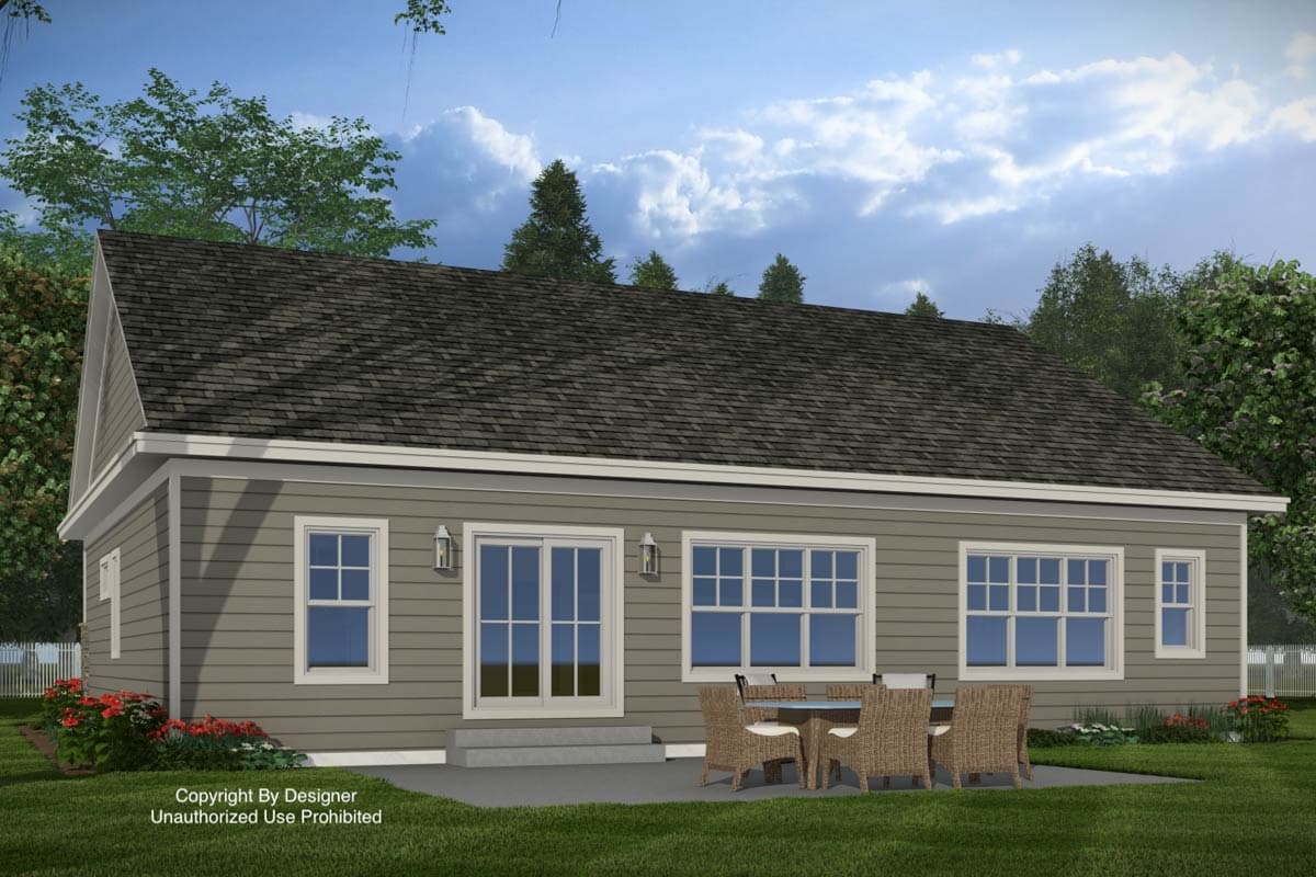 Plan 140050RK: Modern Farmhouse House Plan: 2-3 Beds, Flex Room, Covered Porch - Image #4 - Modern Farmhouse, New American