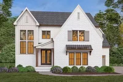 Two-Story Modern Farmhouse Plan with Main Floor Master Suite