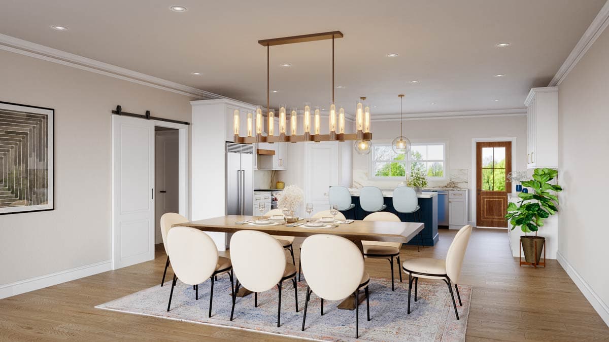 Plan 810055RBT: Modern Farmhouse Plan: 4 Beds, Split Layout, Private Workshop - Image #5 - Farmhouse, Modern Farmhouse, Ranch, Traditional