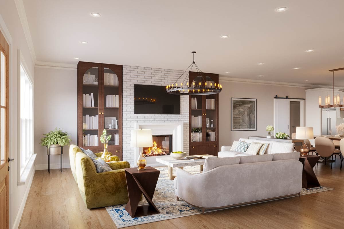 Plan 810055RBT: Modern Farmhouse Plan: 4 Beds, Split Layout, Private Workshop - Image #7 - Farmhouse, Modern Farmhouse, Ranch, Traditional