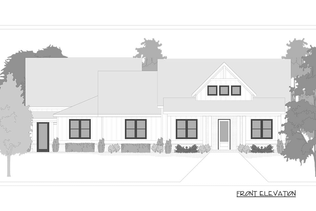 Plan 750010LDG: Modern Farmhouse Ranch Plan with Outdoor Kitchen & Bonus Room - Image #5 - Modern Farmhouse, New American, Ranch