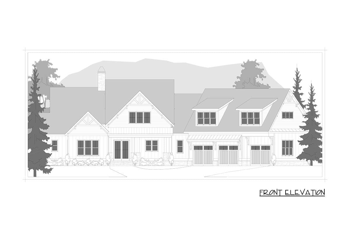Plan 750011LDG: Modern Farmhouse House Plan with Main-Level Master and Two-Story Great Room - Image #5 - Hill Country, Modern Farmhouse, Mountain, Rustic
