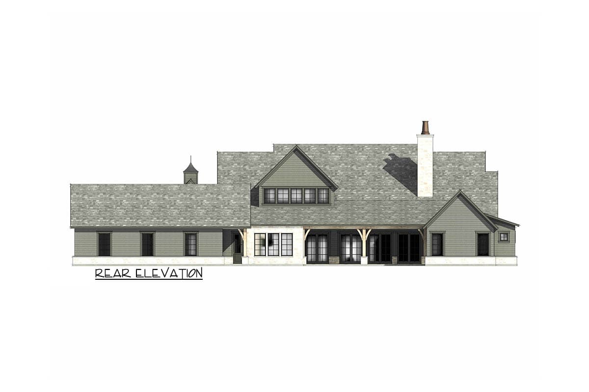 Plan 818198JSS: Grand Farmhouse House Plan with Main Level Master and 4or 5 Car Garage - Image #7 - Farmhouse, French Country, Transitional, Tudor