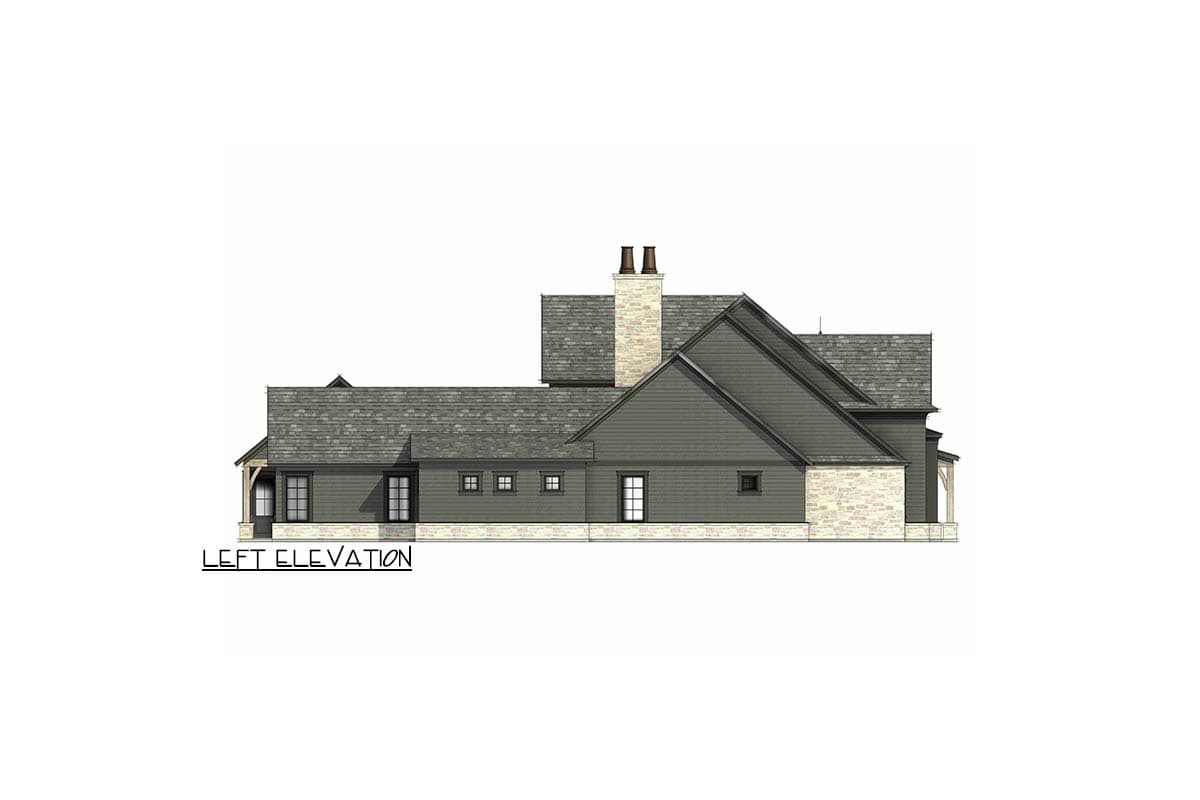 Plan 818198JSS: Grand Farmhouse House Plan with Main Level Master and 4or 5 Car Garage - Image #8 - Farmhouse, French Country, Transitional, Tudor