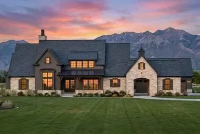 Grand Farmhouse House Plan with Main Level Master and 4or 5 Car Garage