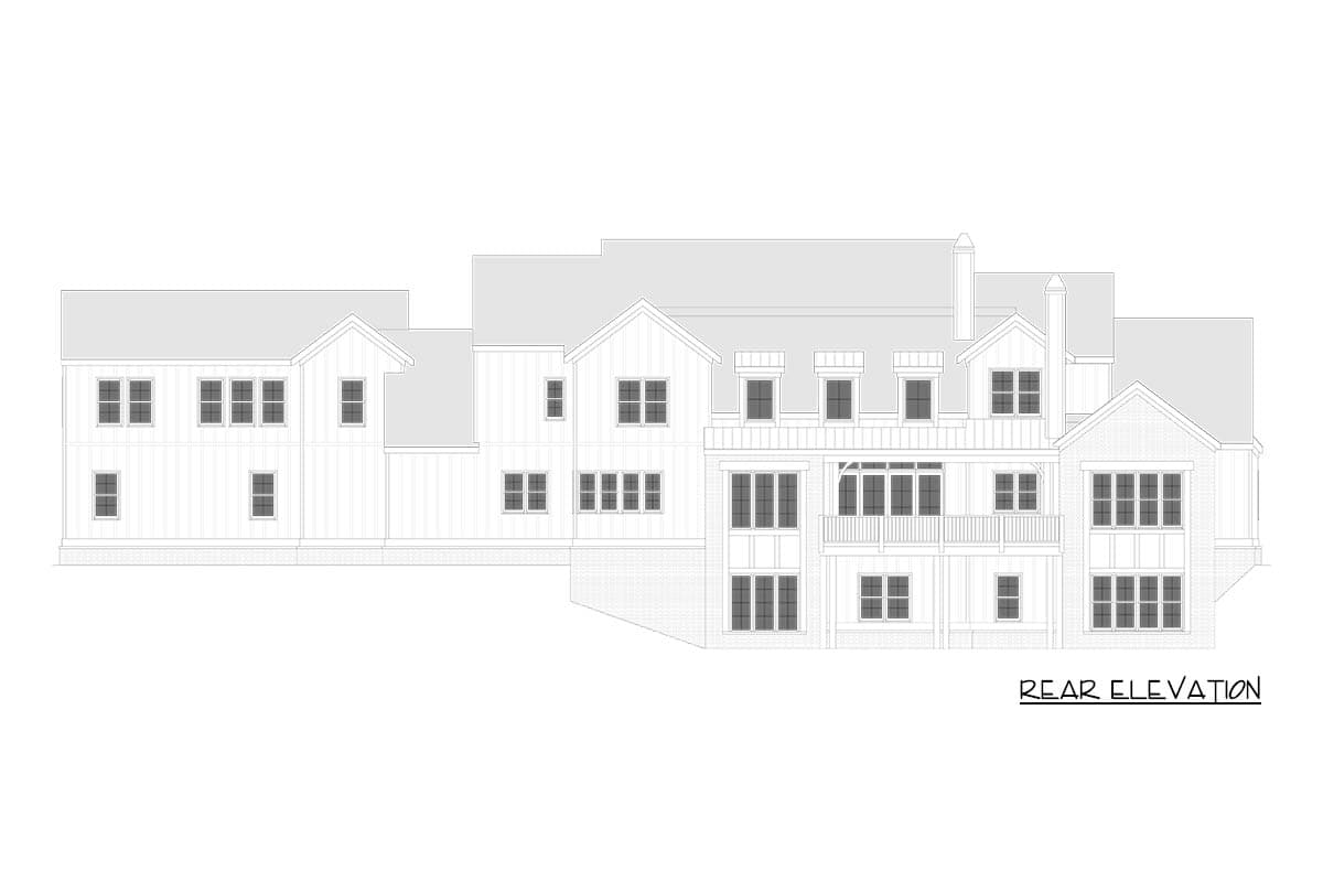 Plan 750013LDG: European Modern Farmhouse Plan: 6 Beds, Loft, 4-Car Garage - Image #9 - European, Modern Farmhouse, Transitional