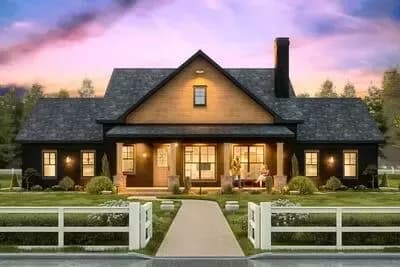 Modern Farmhouse House Plan with Split Bedrooms