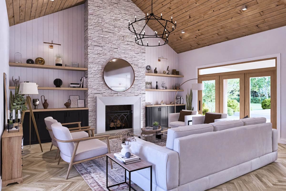 Plan 12341JL: Modern 3-Bedroom House Plan with Outdoor Kitchen and Two-Story Great Room - Image #11 - Modern