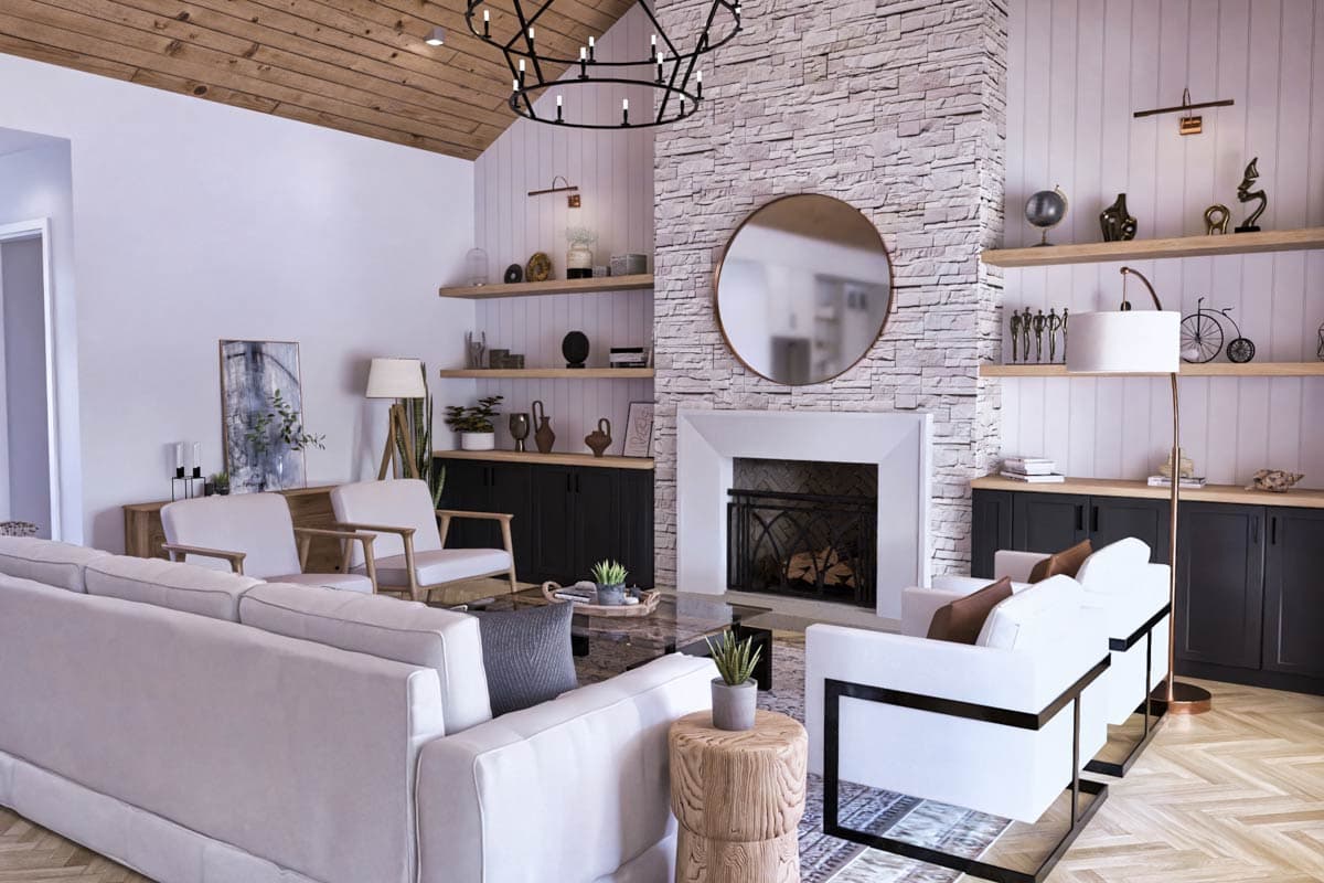 Plan 12341JL: Modern 3-Bedroom House Plan with Outdoor Kitchen and Two-Story Great Room - Image #12 - Modern