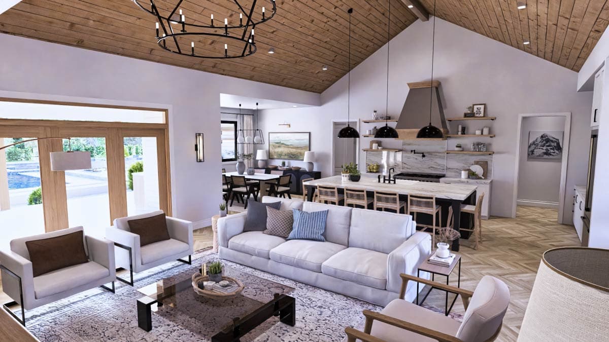 Plan 12341JL: Modern 3-Bedroom House Plan with Outdoor Kitchen and Two-Story Great Room - Image #14 - Modern