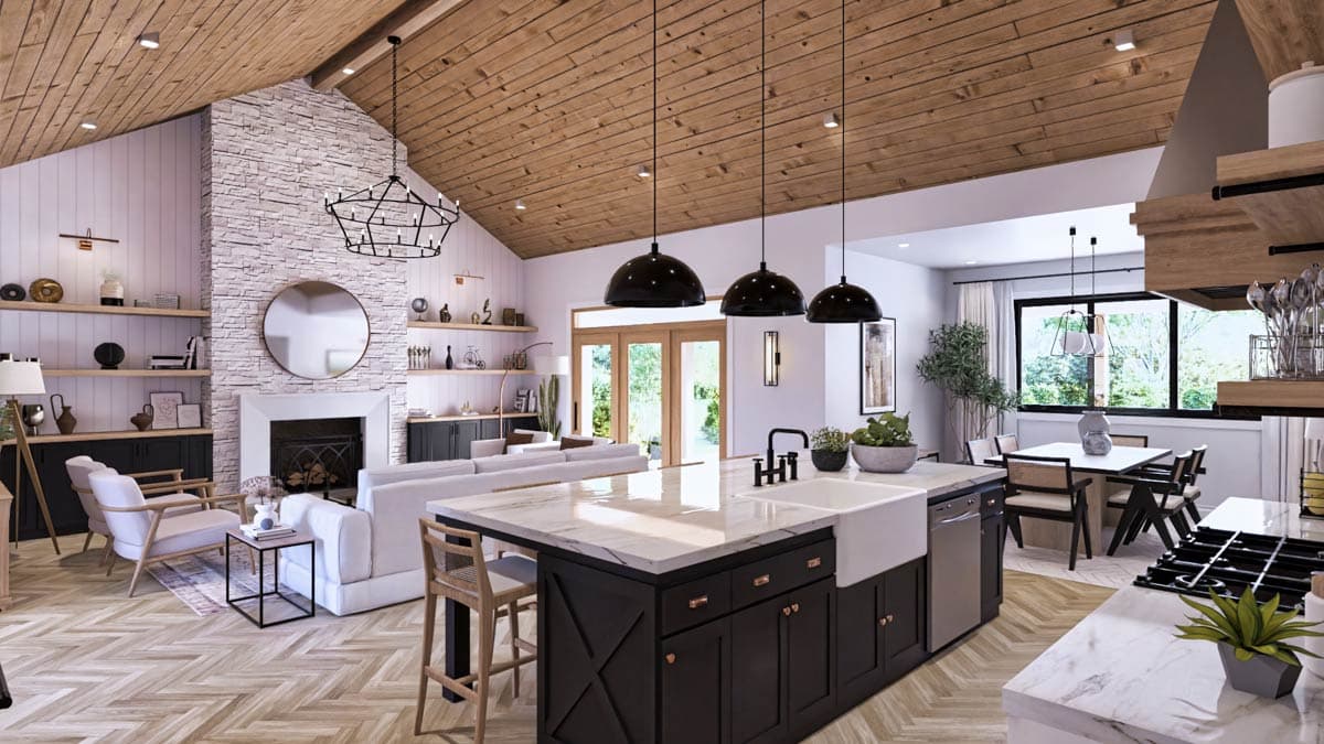 Plan 12341JL: Modern 3-Bedroom House Plan with Outdoor Kitchen and Two-Story Great Room - Image #15 - Modern