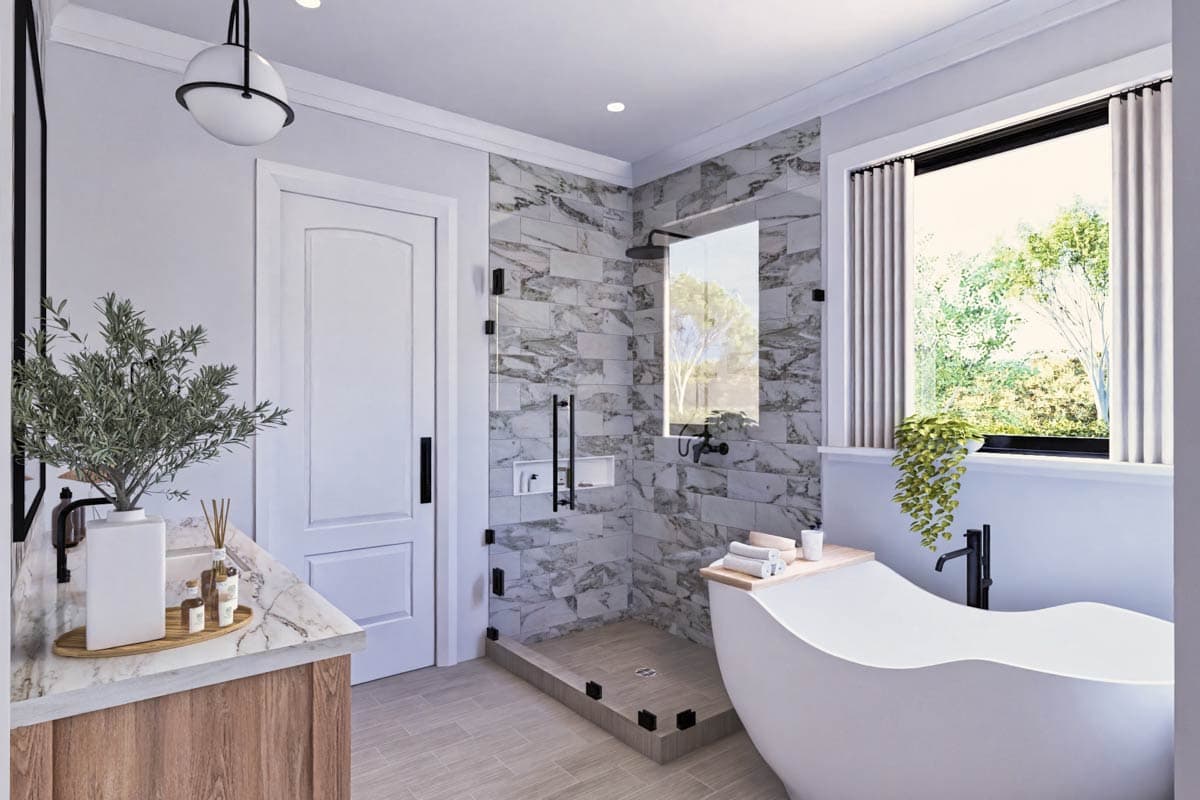 Plan 12341JL: Modern 3-Bedroom House Plan with Outdoor Kitchen and Two-Story Great Room - Image #21 - Modern