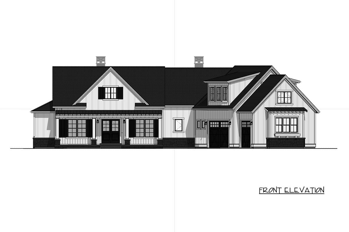 Plan 64567SC: Expansive Modern Farmhouse House Plan with 3 Beds and Angled 3-Car Garage - Image #14 - Country, Farmhouse, Modern Farmhouse, Mountain