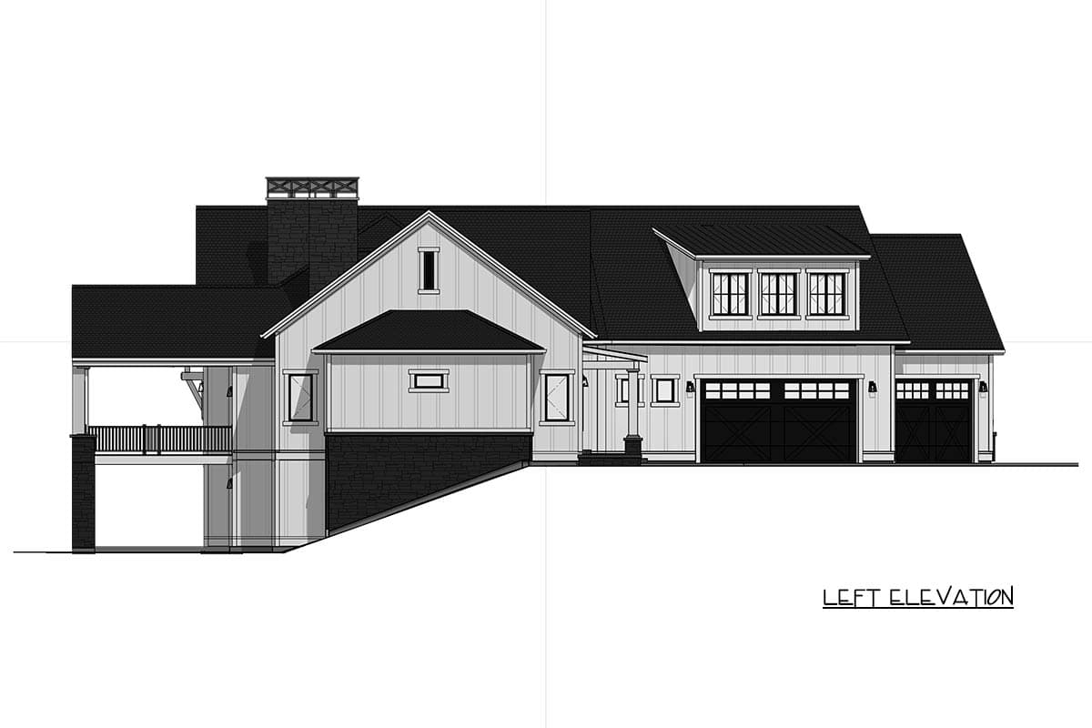 Plan 64567SC: Expansive Modern Farmhouse House Plan with 3 Beds and Angled 3-Car Garage - Image #15 - Country, Farmhouse, Modern Farmhouse, Mountain