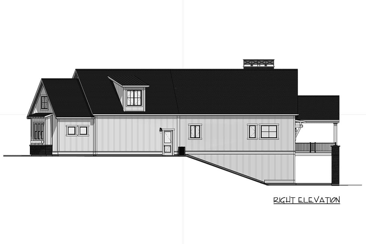 Plan 64567SC: Expansive Modern Farmhouse House Plan with 3 Beds and Angled 3-Car Garage - Image #17 - Country, Farmhouse, Modern Farmhouse, Mountain