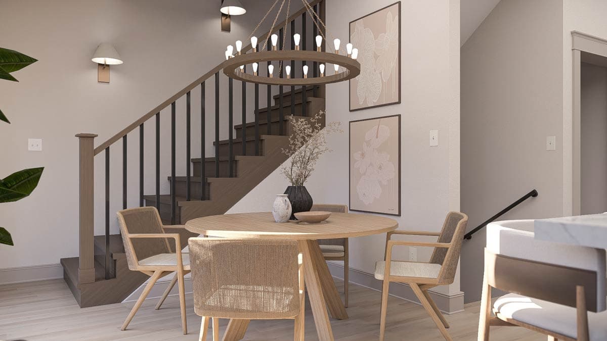 Plan 623595DJ: Modern Craftsman Townhome Plan with Drive-Under Garage - Image #10 - Craftsman, New American