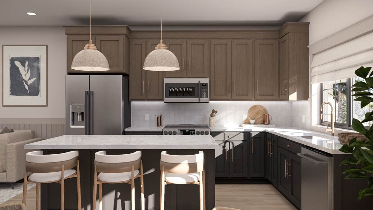 Plan 623595DJ: Modern Craftsman Townhome Plan with Drive-Under Garage - Image #13 - Craftsman, New American