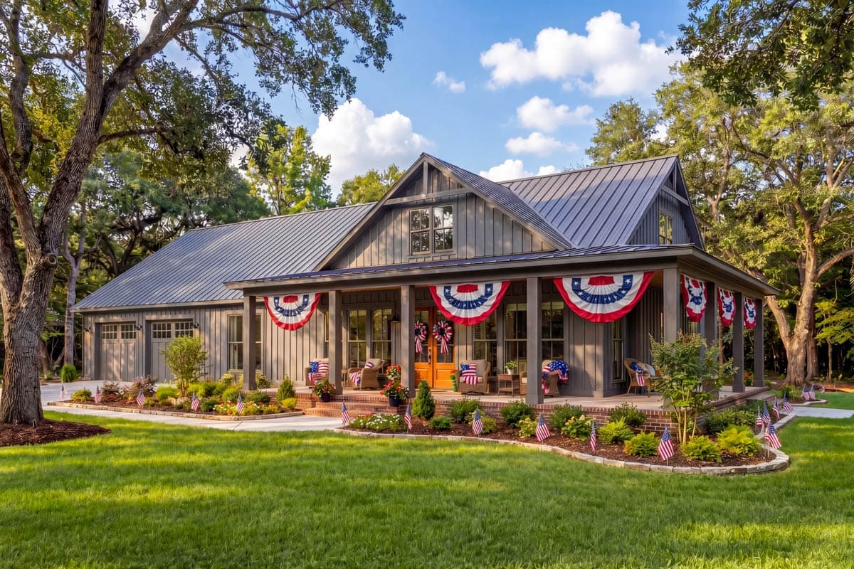 Plan 52025HZ: 3-Bed Modern Farmhouse Barndominium House Plan with Wrap-Around Porch - Image #2 - Barndominium, Country, Modern Farmhouse, Traditional
