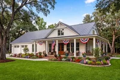 3-Bed Modern Farmhouse Barndominium House Plan with Wrap-Around Porch