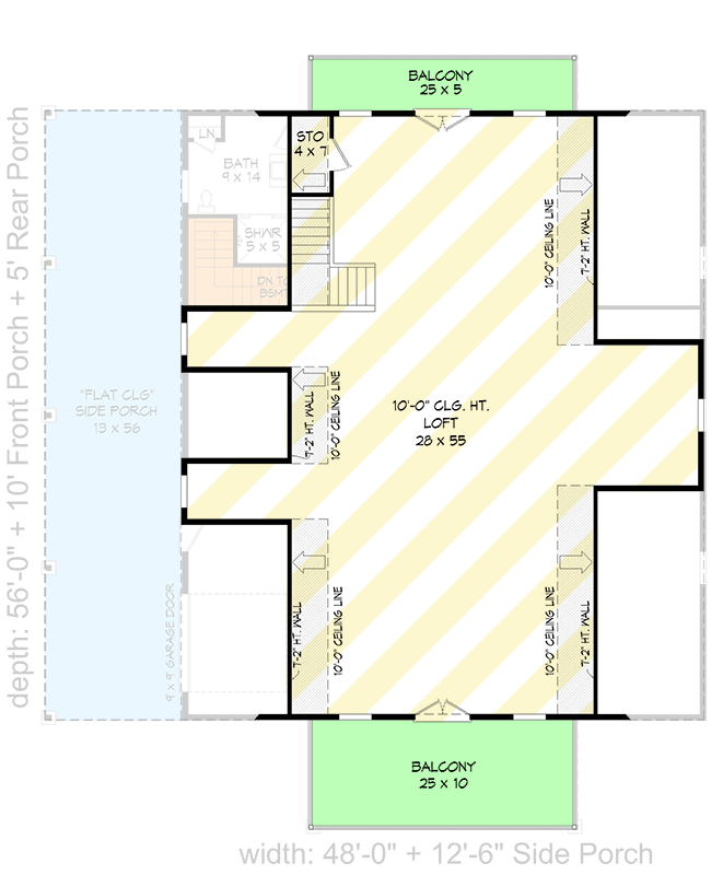 Plan 680645VR: Country Barn House Plan with Workshop and Loft - Floor Plan - 2nd Floor - Country