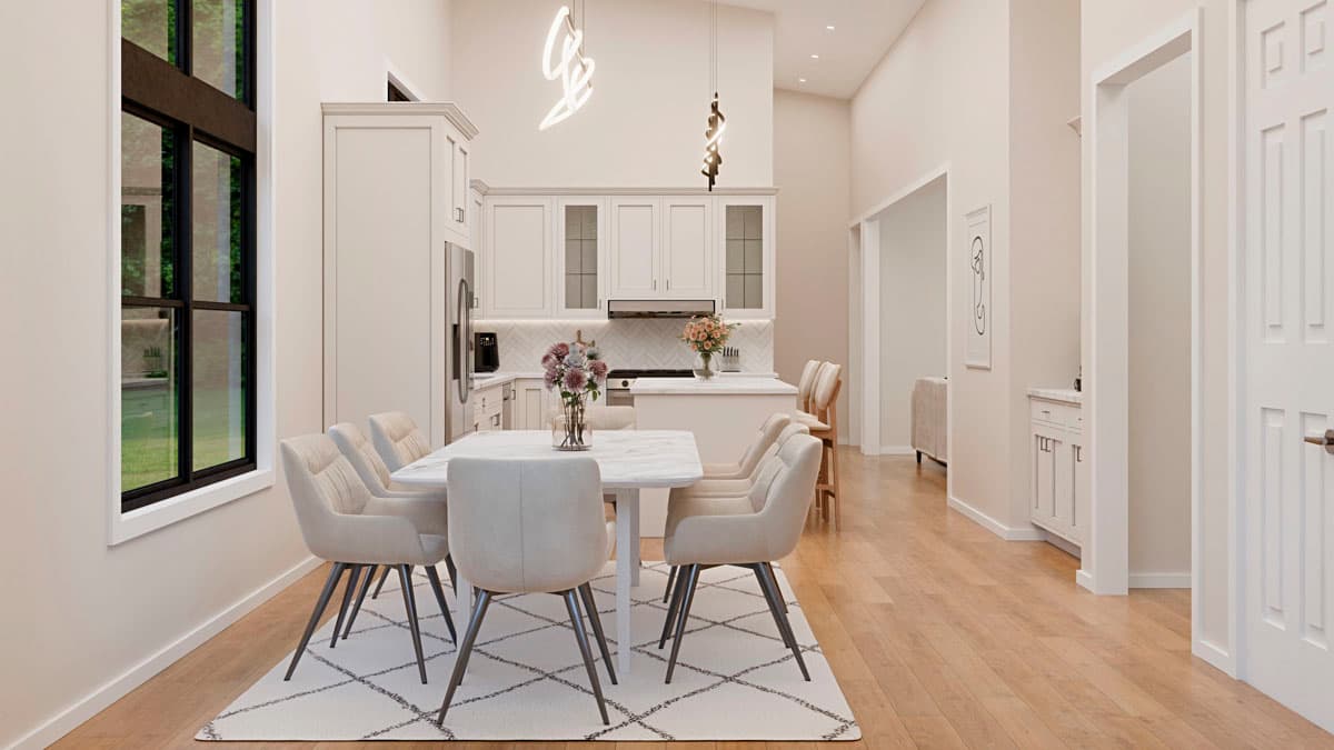 Plan 911055JVD: Contemporary 3-Bedroom House Plan with Split Layout and Side Garage - Image #12 - Contemporary, Cottage, Florida-Style, Transitional, Vacation