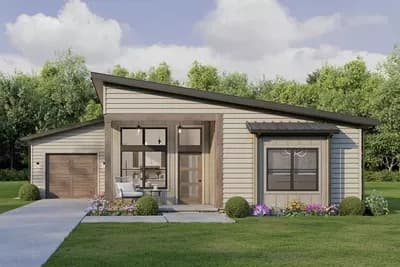 Contemporary 3-Bedroom House Plan with Split Layout and Side Garage