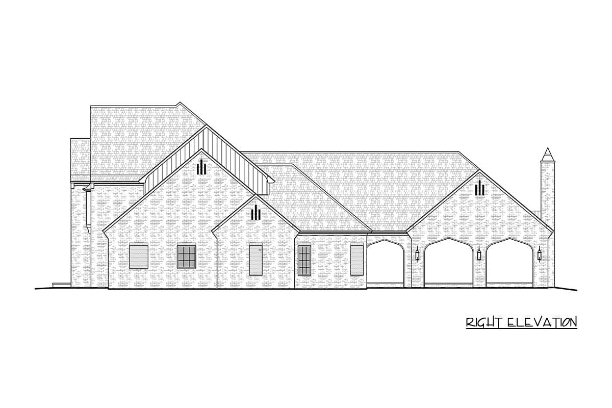 Plan 510263WDY: Grand French Country House Plan with Porte Cochere and 5 Suites - Image #5 - European, French Country, Transitional