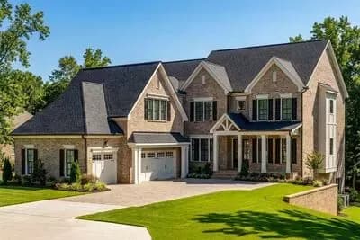 Elegant 5-Bed, 5.5-Bath Transitional House Plan with 3-Car Courtyard Garage