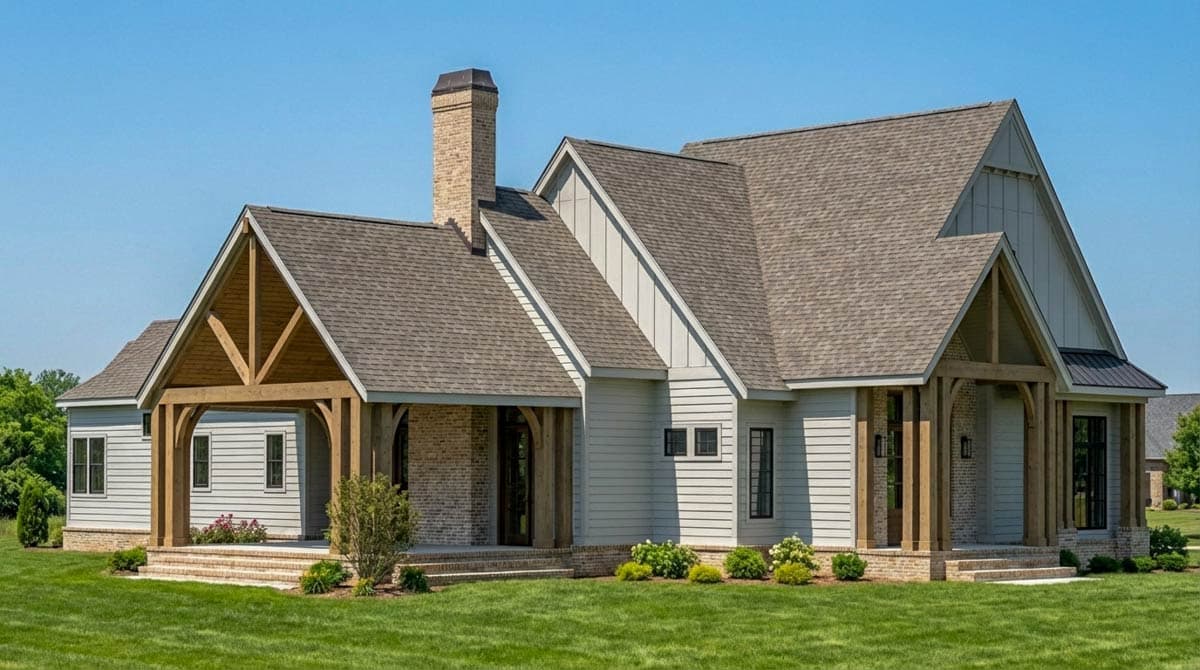 Plan 750016LDG: Modern Transitional Farmhouse Plan with First-Floor Master and Courtyard - Image #5 - Farmhouse, Transitional