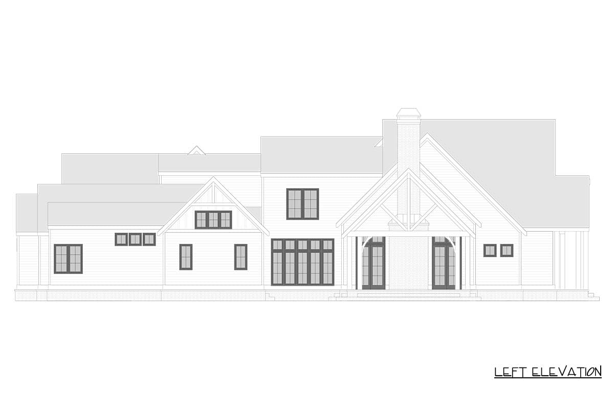 Plan 750016LDG: Modern Transitional Farmhouse Plan with First-Floor Master and Courtyard - Image #8 - Farmhouse, Transitional