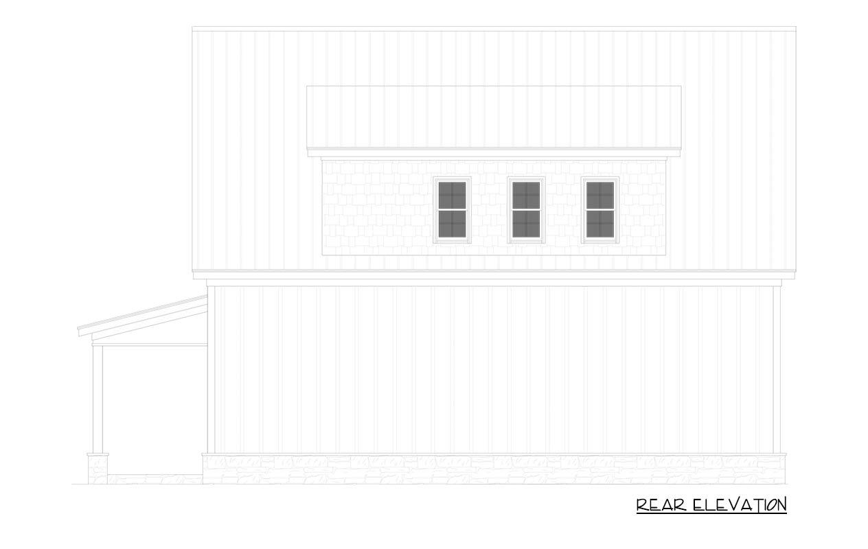 Plan 750017LDG: 3-Bed Modern Farmhouse Garage Plan with Upstairs Living and 2-Car Garage - Image #7 - Carriage, Farmhouse, Modern Farmhouse, New American