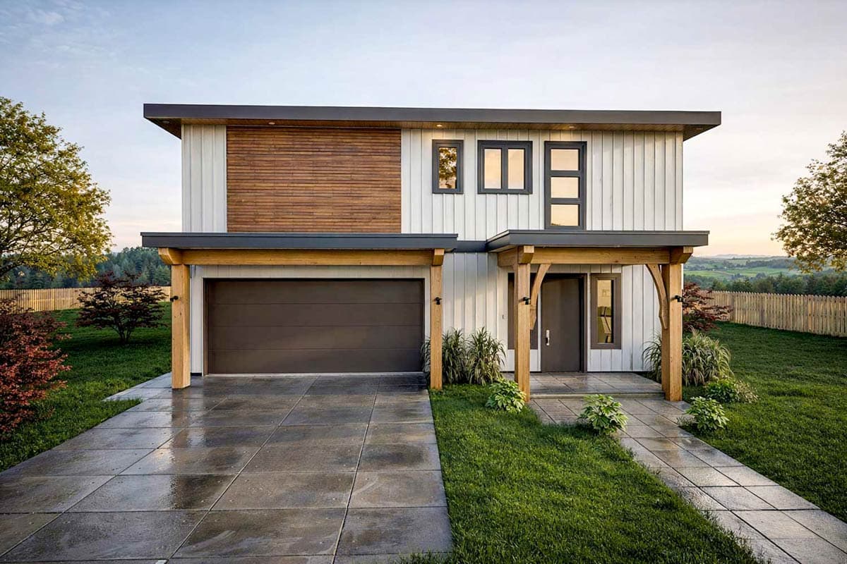 Plan 147055RML: Contemporary Modern House Plan with Upstairs Master Suite - Image #6 - Contemporary, Modern, Northwest