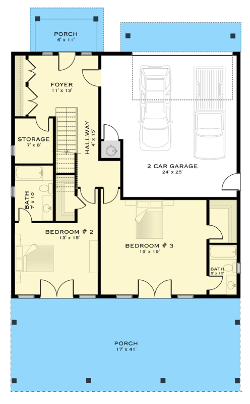Plan 147055RML: Contemporary Modern House Plan with Upstairs Master Suite - Floor Plan - Main Level - Contemporary, Modern, Northwest