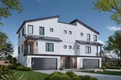 Modern Duplex House Plan with 6 Beds and 4 Car Drive-Under Garage