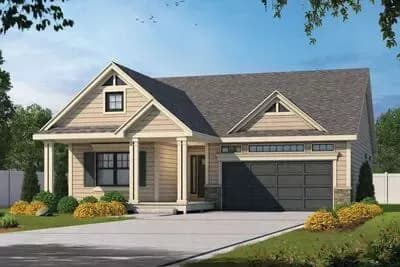 Craftsman Bungalow House Plan with Split Bedrooms and Optional Sunroom