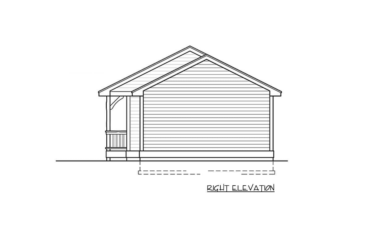 Plan 267098SPK: Charming 1-Bedroom Coastal Cottage House Plan with Den and Garage - Image #6 - Coastal, Cottage, Craftsman, Modern Farmhouse, Traditional