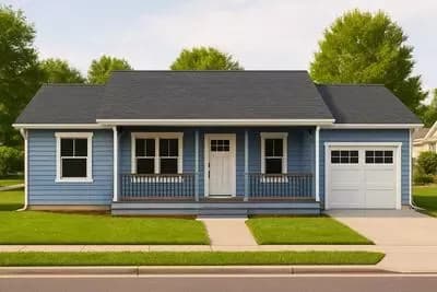 Charming 1-Bedroom Coastal Cottage House Plan with Den and Garage