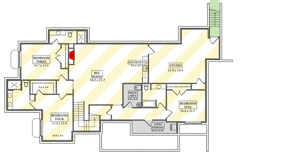 Plan 95346RW: Elegant Contemporary Mountain House Plan: Master on Main, 3-Car Garage - Floor Plan - Optional Lower Level - Contemporary, Mountain, Transitional