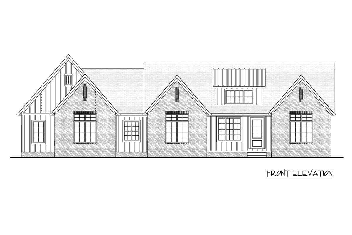 Plan 911065JVD: Transitional Farmhouse Ranch Plan with Split Bedrooms and 3-Car Garage - Image #18 - Cottage, Farmhouse, Ranch, Transitional