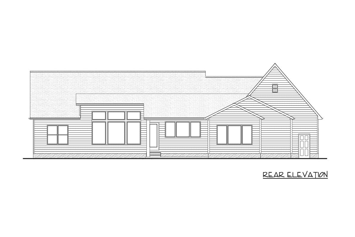 Plan 911065JVD: Transitional Farmhouse Ranch Plan with Split Bedrooms and 3-Car Garage - Image #21 - Cottage, Farmhouse, Ranch, Transitional