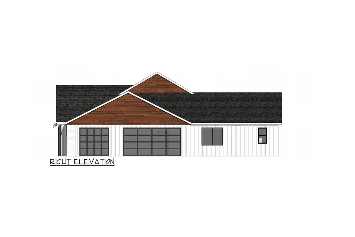 Plan 421037HFC: Transitional Modern Farmhouse House Plan with 3-Car Garage, Home Office and Outdoor Kitchen - Image #5 - Country, Craftsman, Modern Farmhouse, Transitional