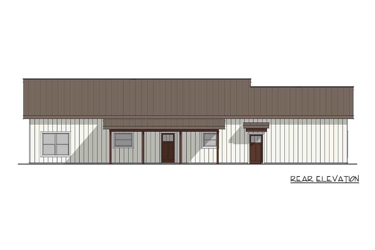 Plan 405093FDC: Modern Barndominium House Plan with Vaulted Ceilings and Split Bedrooms - Image #5 - Barndominium, Modern Farmhouse