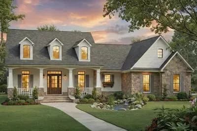 Inviting House Plan with 4 Beds and Two-Car Garage