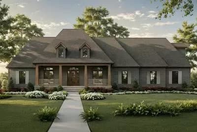 Welcoming 4-Bedroom Southern Ranch House Plan with Split Layout