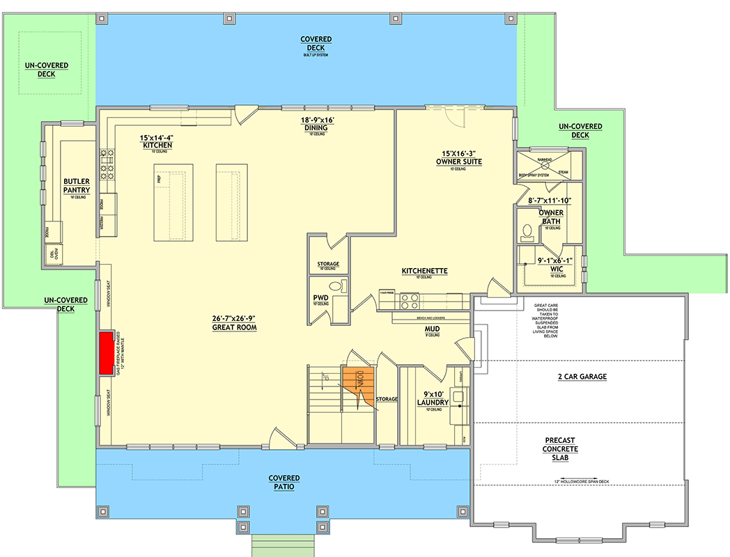 Plan 849055PGE: Grand Modern Farmhouse House Plan: 6+ Beds, Dual Islands, Wrap Around Porch - Floor Plan - Main Level - Craftsman, Farmhouse, Modern Farmhouse, Traditional