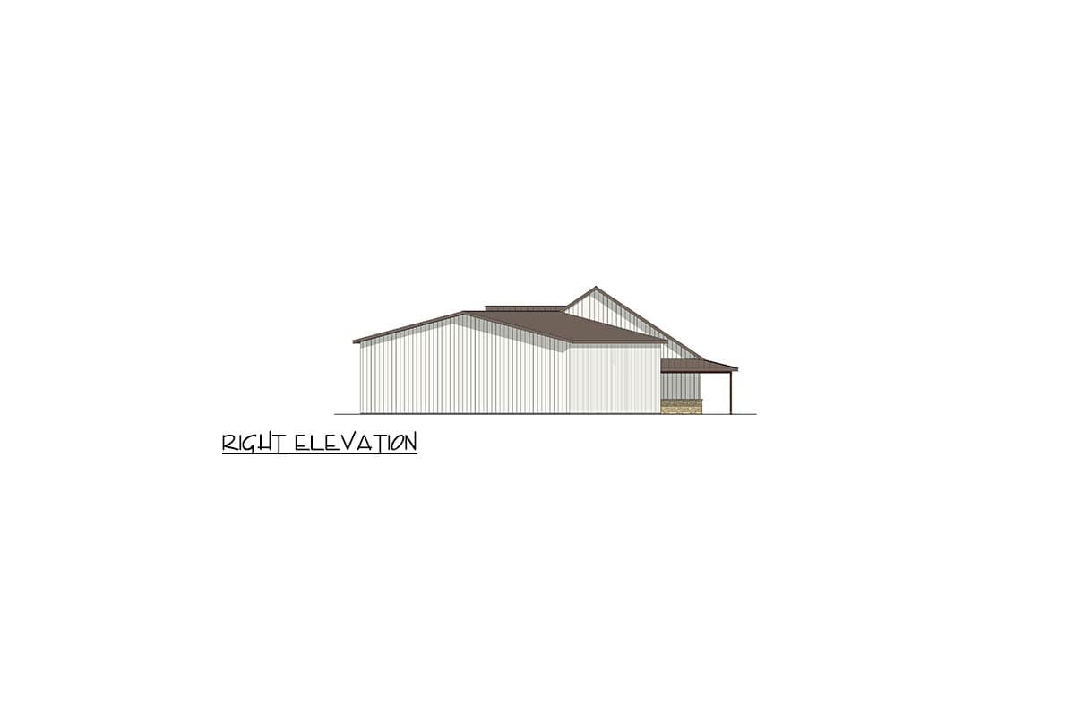 Plan 405096FDC: Spacious Barndominium House Plan with Wrap-Around Porch and Angled 3-Car Garage - Image #5 - Barndominium, Farmhouse
