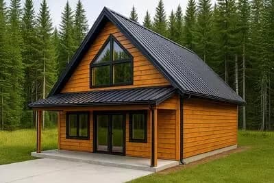 Cottage House Plan with Vaulted Loft and Patio