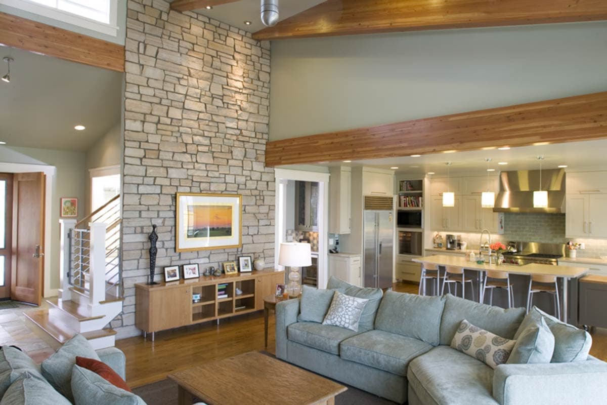 Plan 95351RW: Grand 4-Bedroom Modern Transitional House Plan with Two-Story Great Room - Image #7 - Modern, Transitional