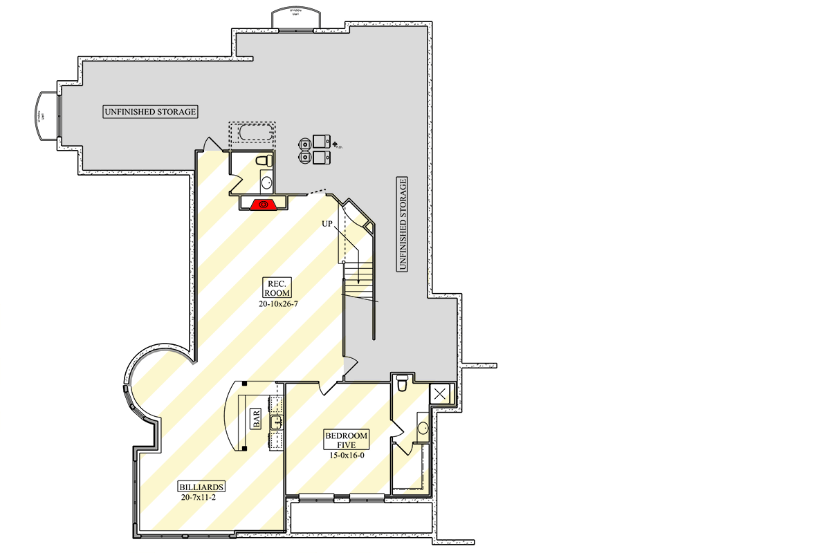 Plan 95351RW: Grand 4-Bedroom Modern Transitional House Plan with Two-Story Great Room - Floor Plan - Optional Lower Level - Modern, Transitional